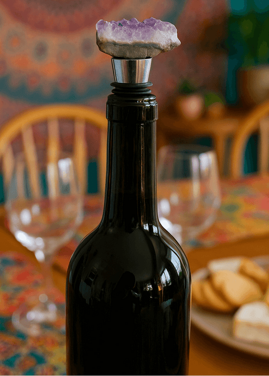 Amethyst Crystal Cluster Wine Stopper