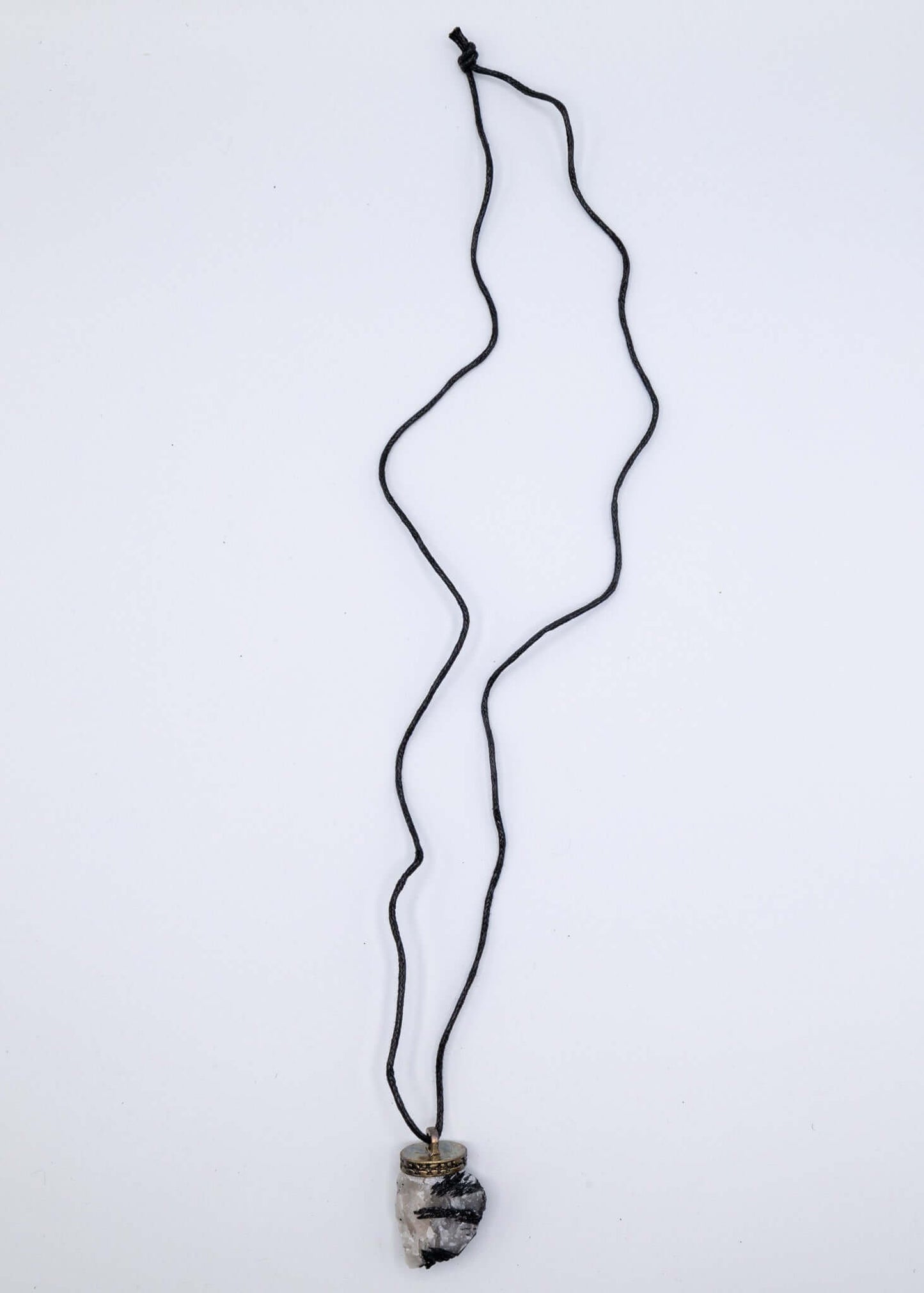 Quartz with Tourmaline Crystal Necklace