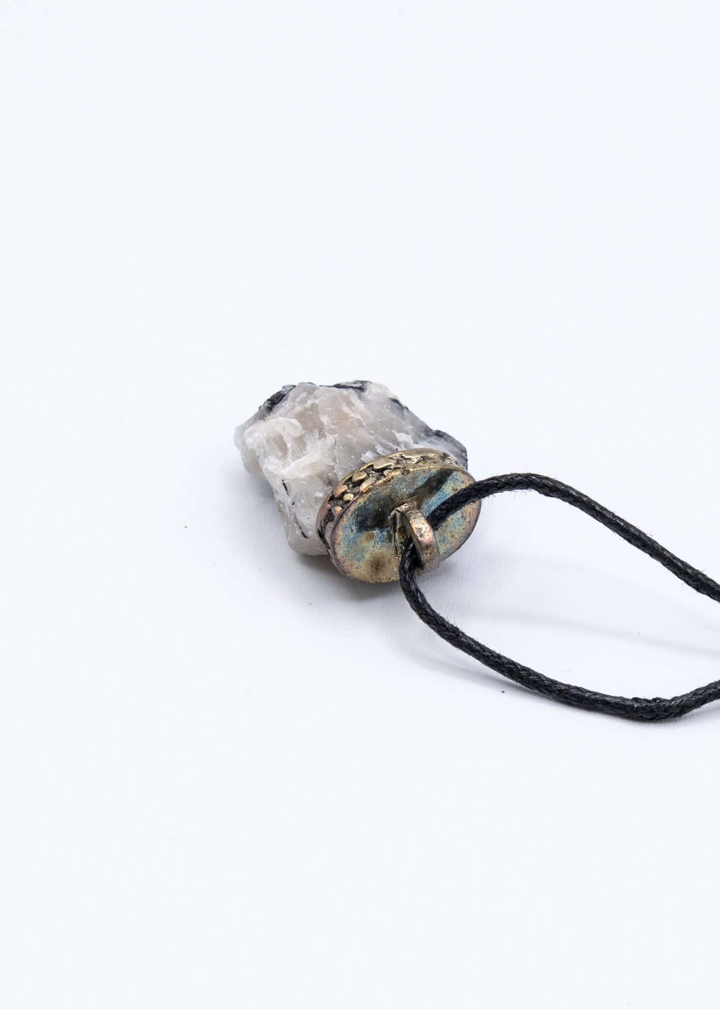 Quartz with Tourmaline Crystal Necklace